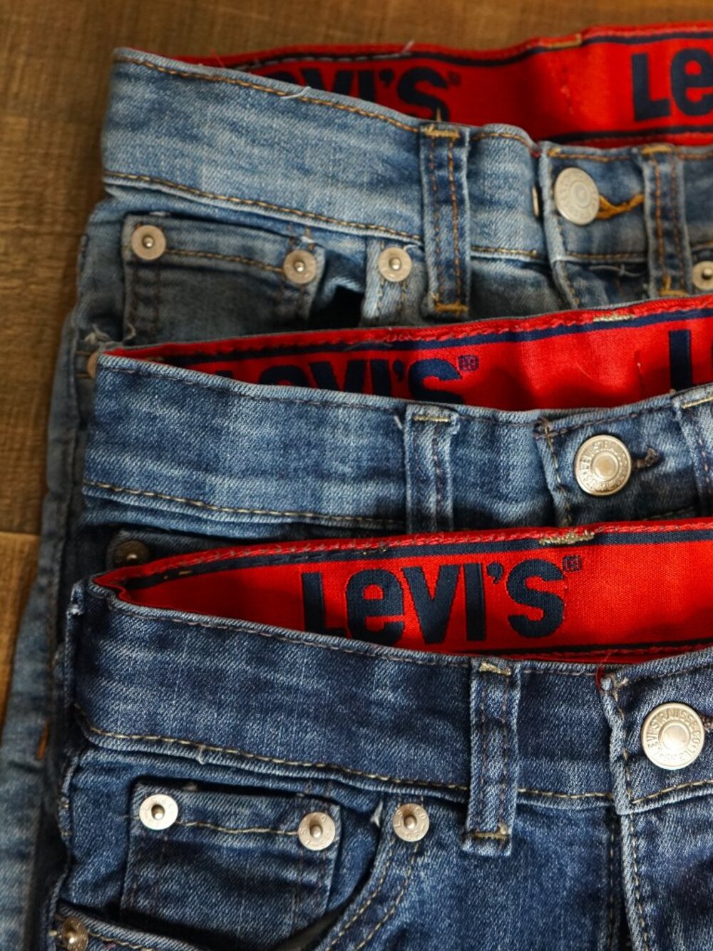 Levi's Boys Jeans Bundle 3 Pair Size 6 Regular Light Medium Dark Wash